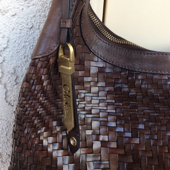 ❌SOLD❌ Cole Haan Brown Genevieve Woven Leather Hobo Bag - Picture 9 of 10